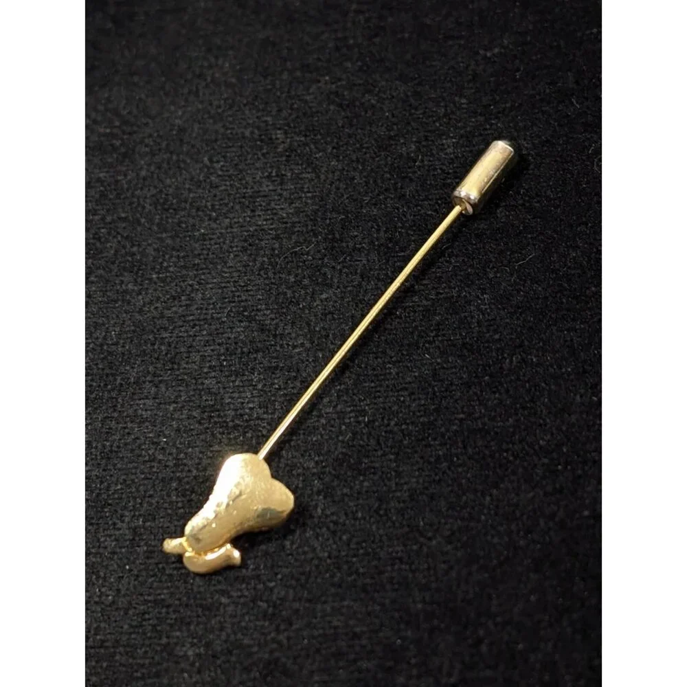 Vintage‎ Gold Tone Fruit Salad Pear  Stick Pin